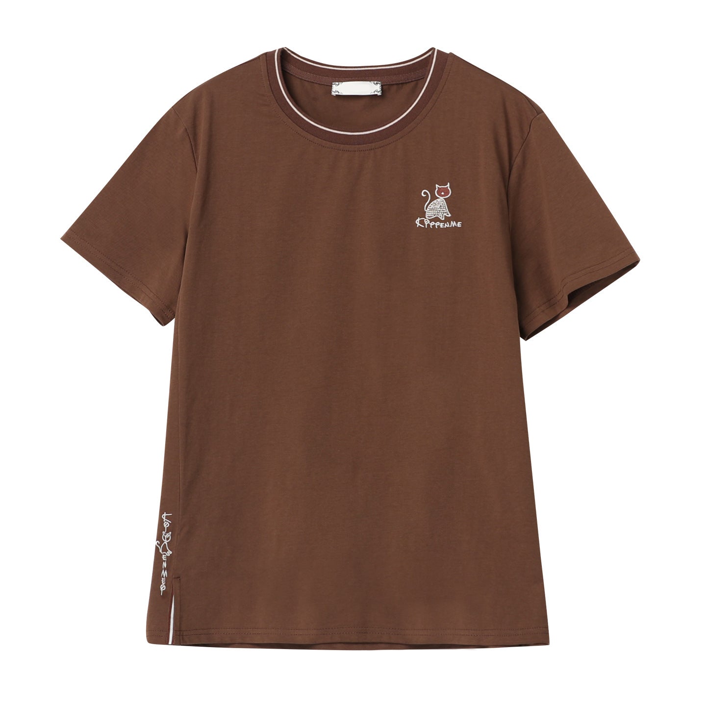 Loose embroidered round neck top