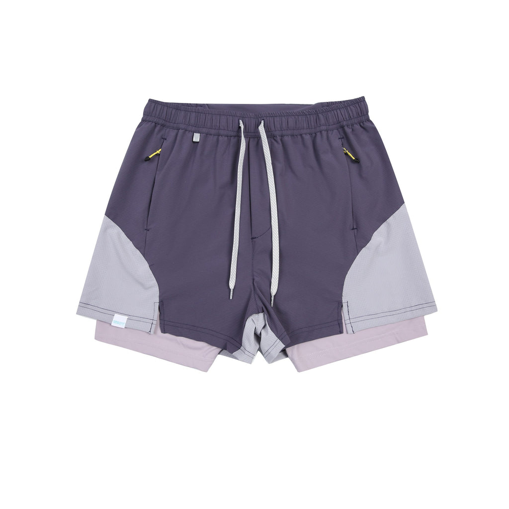 Outdoor Quick-Dry Running Shorts Color-Blocked Design with Anti-See-Through Feature