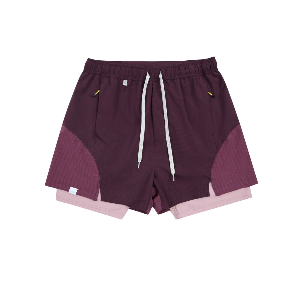 Outdoor Quick-Dry Running Shorts Color-Blocked Design with Anti-See-Through Feature