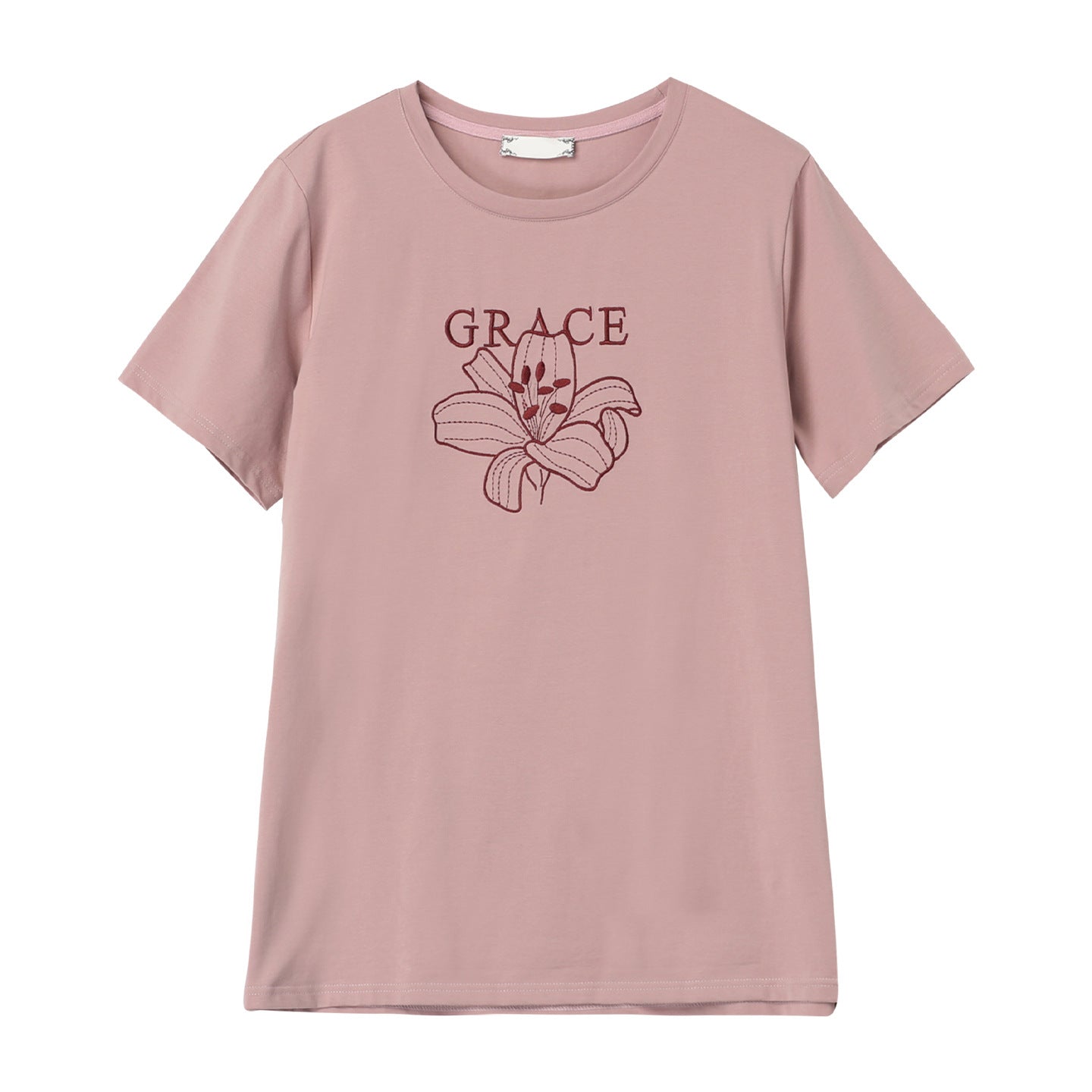 Embroidered round neck top