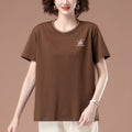 Loose embroidered round neck top
